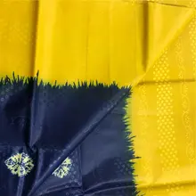 Высокое качество желтого цвета в африканском стиле; Bbazin riche ткань для мужчин и женщин последняя Африканский парча в Гвинейском стиле 5 ярдов AJZ30