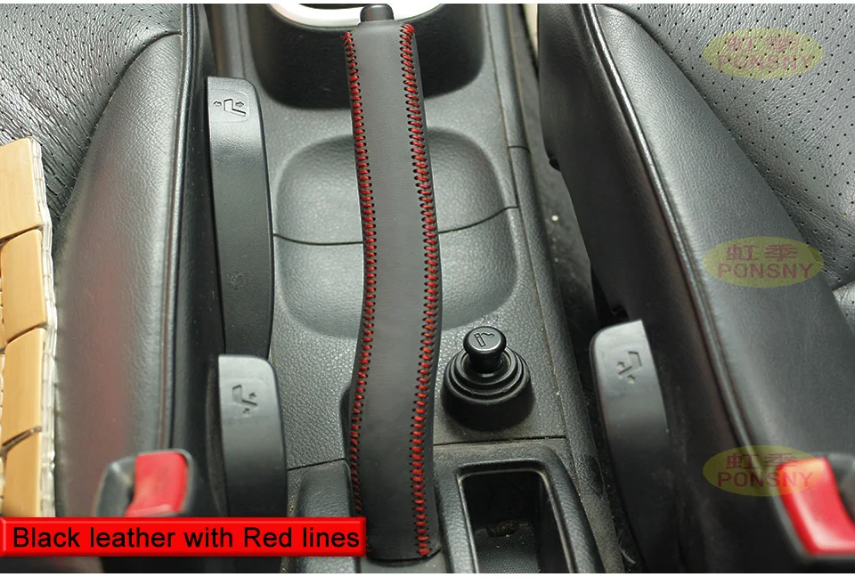 PONSNY ручной тормоз чехлы Чехол для Nissan Tiida 2007-2009 натуральная кожа Рычаг стояночного тормоза ручки крышка