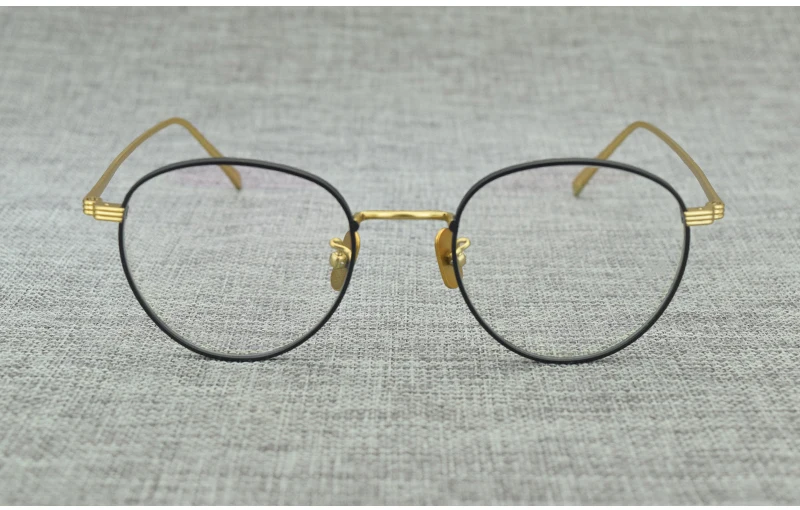 Ультра-легкий чистый титан Ретро рамка Мужская и женская круглая рамка очки Рамка HT0213 очки от близорукости по рецепту
