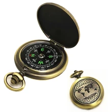 200 шт./лот, винтажные карманные часы с компасом, для путешествий, альпинизма, кемпинга, приключений, Компасы J35A