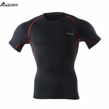 Новинка, ARSUXEO компрессионные рубашки, базовый слой, для мужчин, для бега, с коротким рукавом, для спортзала, для тренировок, рубашки для фитнеса, одежда для тренировок, футболка