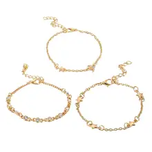 Мода простой Звезда Луна комбинация 3 шт набор браслет модные ювелирные изделия, серьги для женщин массивные#4j03