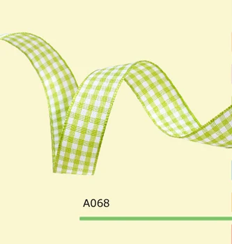 

7/8" inch 22mm green plaid ribbon