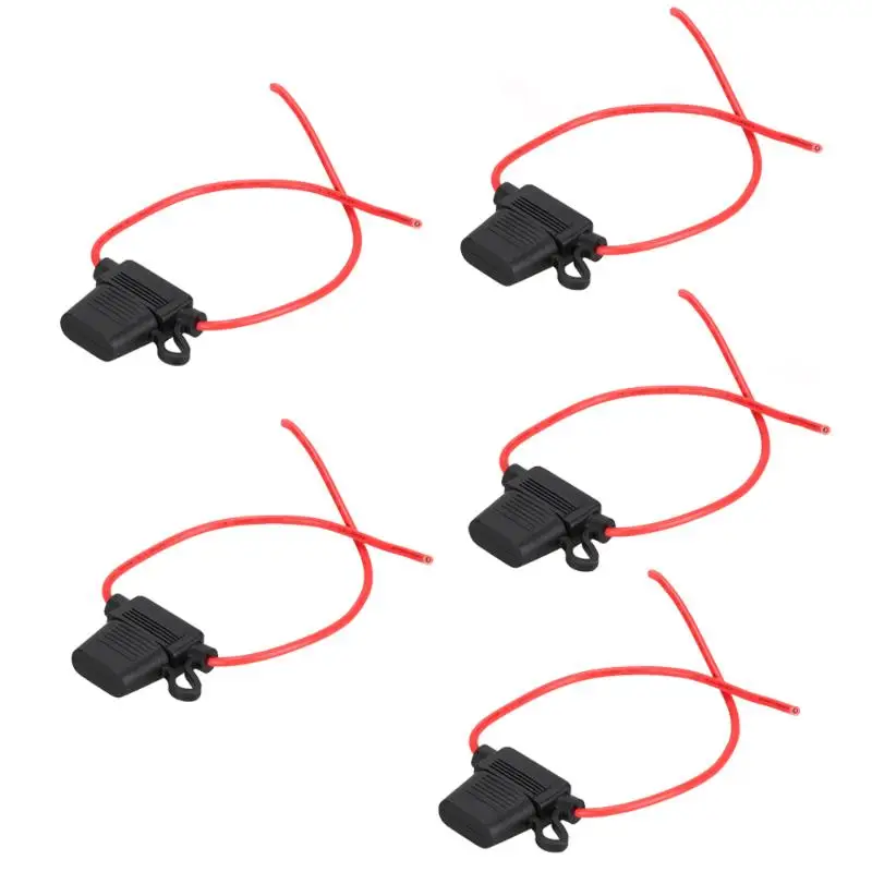 5pcs Car Inline Blade Fuse Holder Waterproof Small