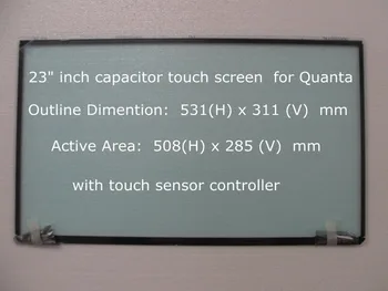

10pcs of 23 inch capacitor touch screen for Quanta T02M1014SUD with touch sensor controller TQ1M114200BD 3FTQ1CB0000 DATQ1THE6B0