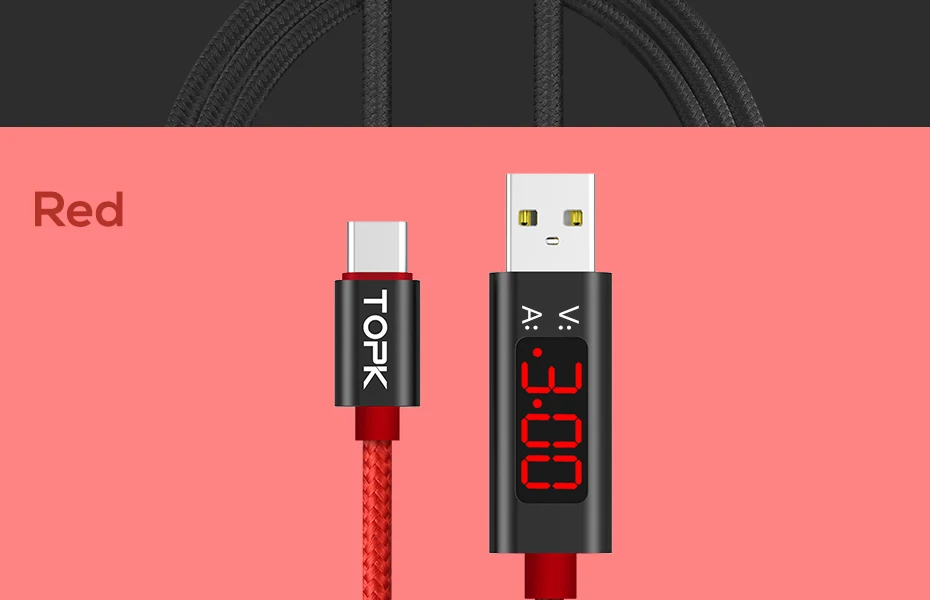 TOPK 3A Micro USB кабель usb type C кабель для samsung Xiaomi Быстрая зарядка кабель usbc и цифровой дисплей кабель для мобильного телефона