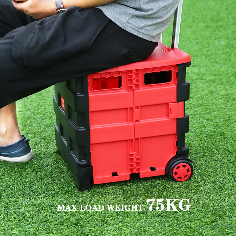 Doble Rueda dise/ño Bins Cubo de almacenamiento Compras Tronco Organizador for el coche Organizador del tronco de coche for el almacenamiento de la familia Via Almacenamiento plegable durable caja