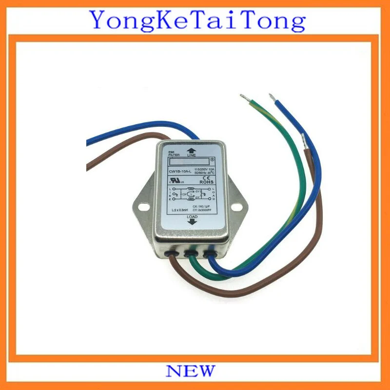 

50PCS CW1B-10A-L EMI Filter 10A 115V 250V CW1B 50/60Hz CW1B