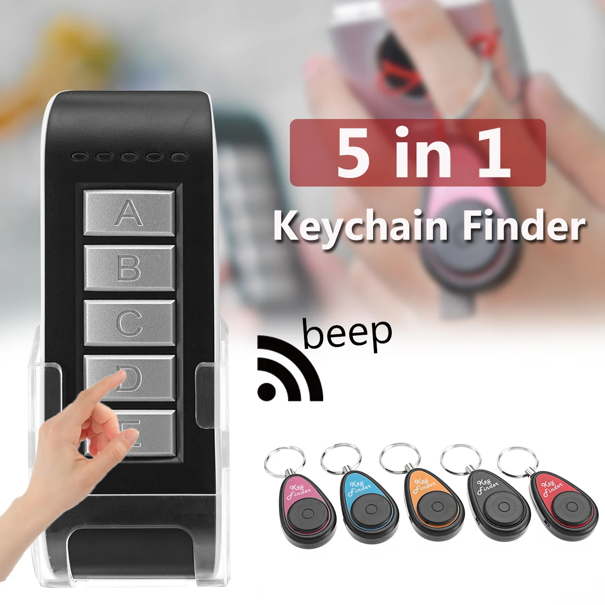 

5 in 1 Wireless Anti Lost Key Finder Whistle Beep Remote Tag Child Bag Pet Locator Smart Alarm Keychain Wallet Phone GPS Tracker