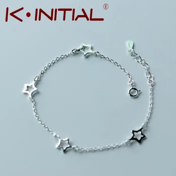 1Pcs Fashion Starfish Bracelet 925 Silver Chain Hollow Star Bracelets Bangles For Women Girl Birthday Jewelry Free Shipping