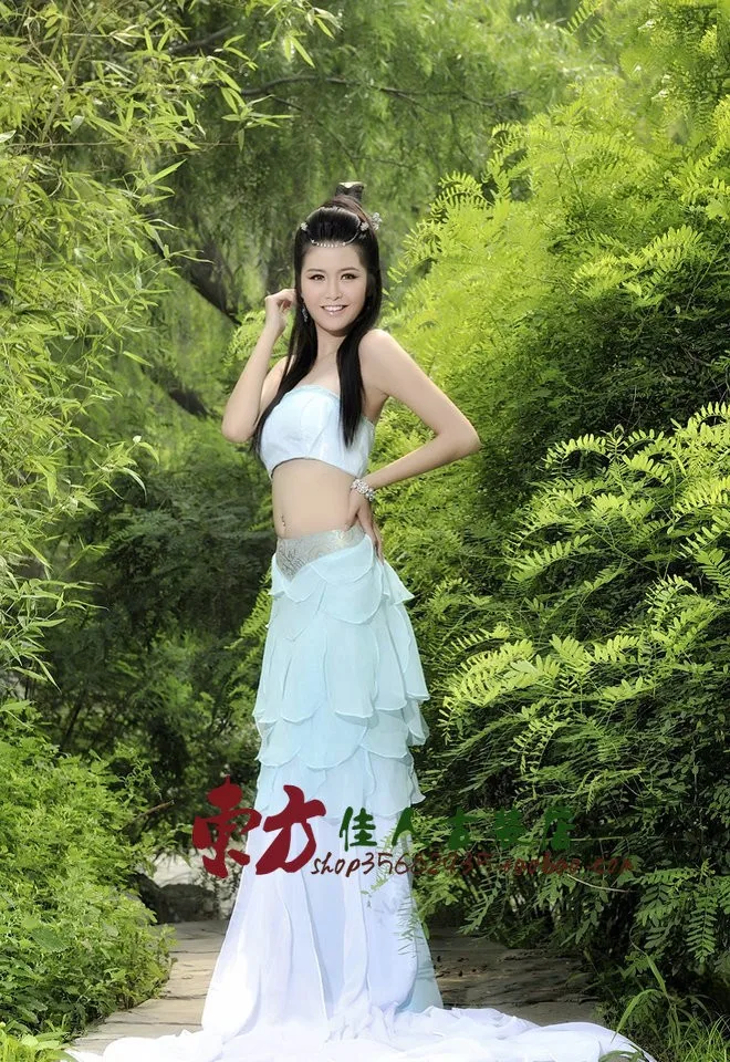 Zhui Yu светильник синий костюм русалки для косплея костюм для тематической фотографии для женщин сценический костюм Hanfu