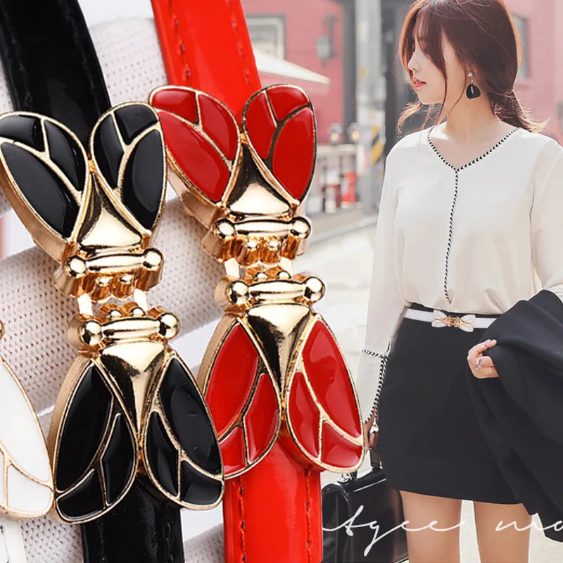 

Women Faux Leather Belts Candy Color Thin Skinny Waistband Adjustable Belt Women Dress Strap cinturon mujer cinto feminino