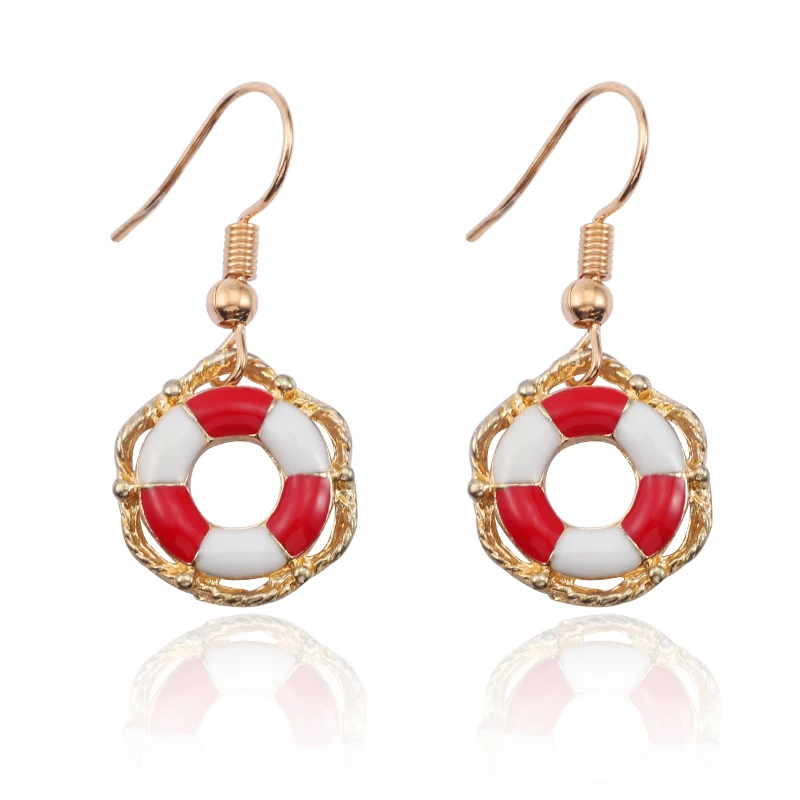 DIY Swimming Ring Earrings Creative Gold Alloy Earring For Women 3