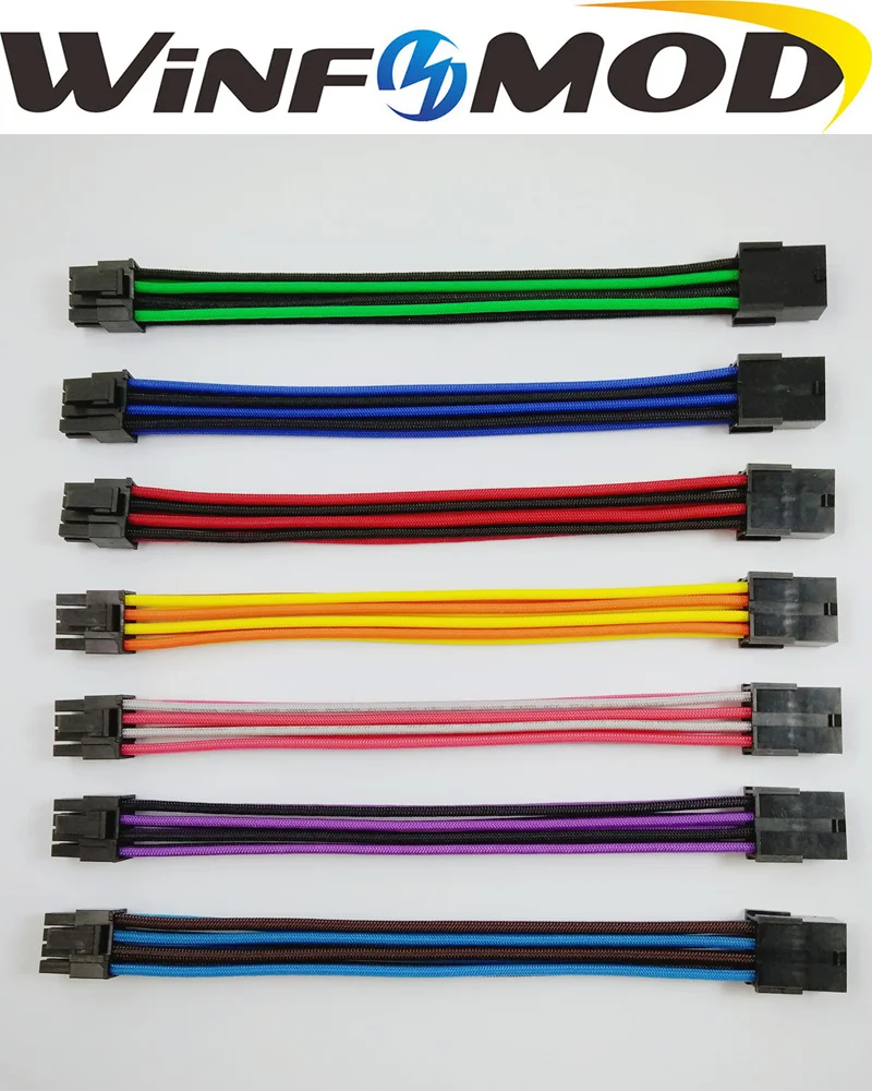 WinfMOD PCI E 8 контактный кабель питания Мама папа 2 + 6Pin 18AWG PSU Удлинительный с