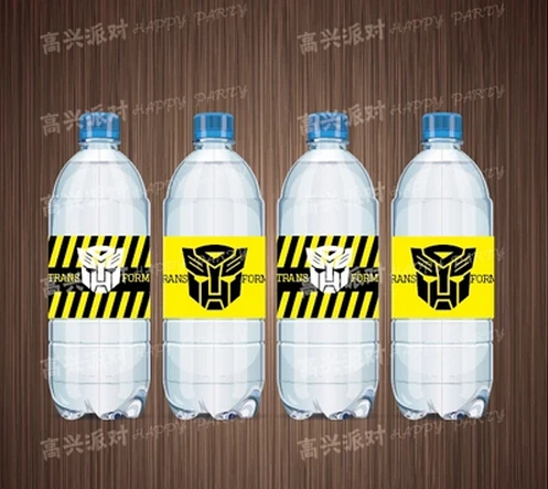 10 X Personalized Transformers Theme Water Bottle Label Birthday Decoration Supplies Event&Party Supplies Drinks Packaging