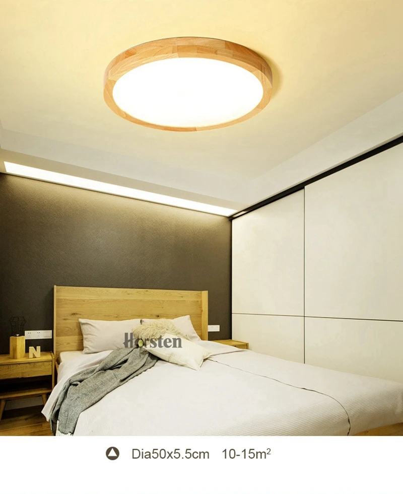 Nordic Simple Modern OAK Wood Ceiling Lamp Ultra thin Japanese LED Ceiling Lights For Bedroom Living Room Kitchen Study Balcony (7)