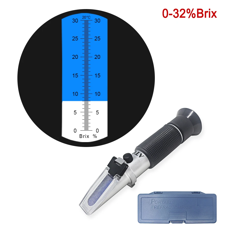 Refractometer Brix Sugar Wort 0 32 ATC Refratometro Tester Hand held Portable Meter Mreaure