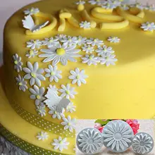 3 шт./компл. пластиковый Подсолнечник лепесток резки Fondant(сахарная) формочки для печенья резак выпечка кекса инструмент украшения для пирожных LD713