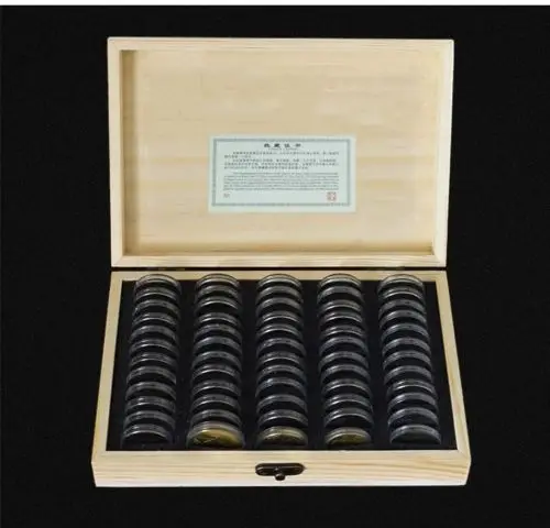 

60Pcs Original Coins Case Holders Storage Container Display Cases Wooden Box Commemorative Coins Collection Box 25/27/30mm