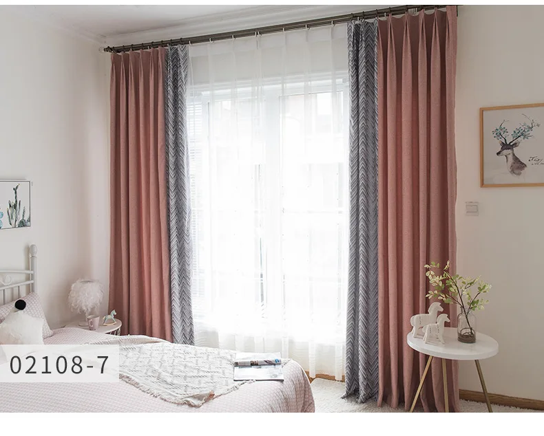 Perfect Solid Color Faux Linen Blackout Curtains for Living Room Modern Curtains for Bedroom Window Curtains kitchen Curtains Blinds 24