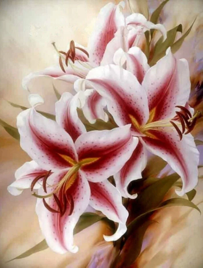 3d Lukisan Berlian Diy Bunga Lily Kit Untuk Bordir Accesory Cross