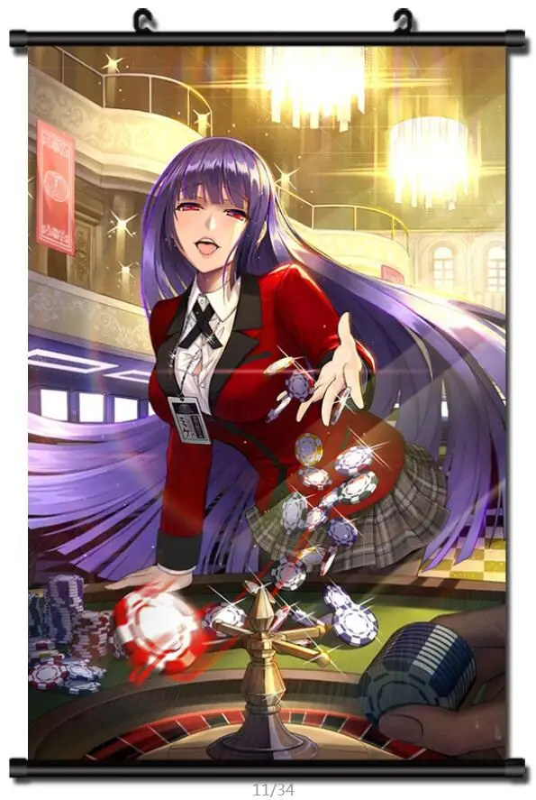 Японский аниме Kakegurui Compulsive Gambler sexy girl Jabami Yumeko домашний декор Стена Свиток