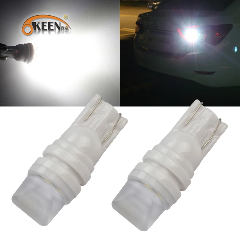 

OKEEN 2pcs T10 Led auto reverse light 20MA Ceramic lens High Power Q5 interior Lights Car Light Source parking White Red Yellow