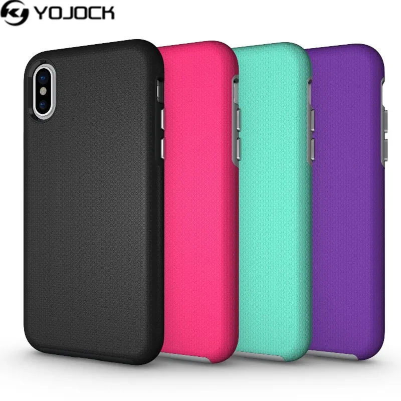 Luxury Non-slip Armor Phone Case For iPhone X Candy Color Back Cover Cases Capa |