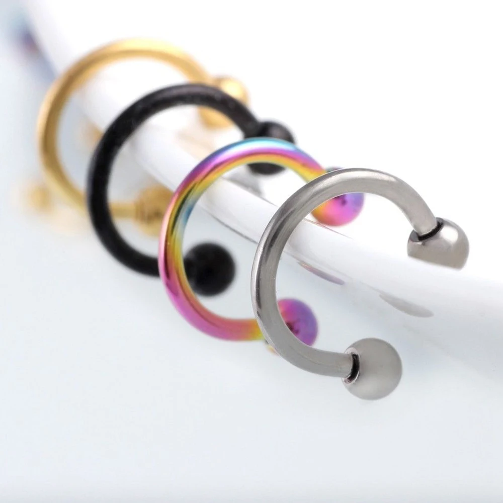 Buy 1PC Titanium Anodized Circular Barbell Horseshoe