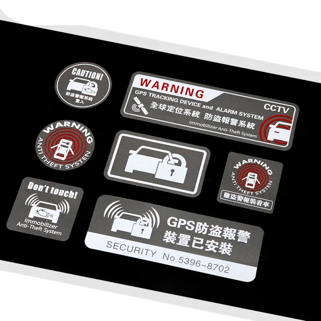 Noizzy Warning Anti Theft System Caution Car Window Sticker Vinyl Auto Decal Reflective GPS Noizzy Warning Anti Theft System Caution Car Window Sticker Vinyl Auto Decal Reflective GPS