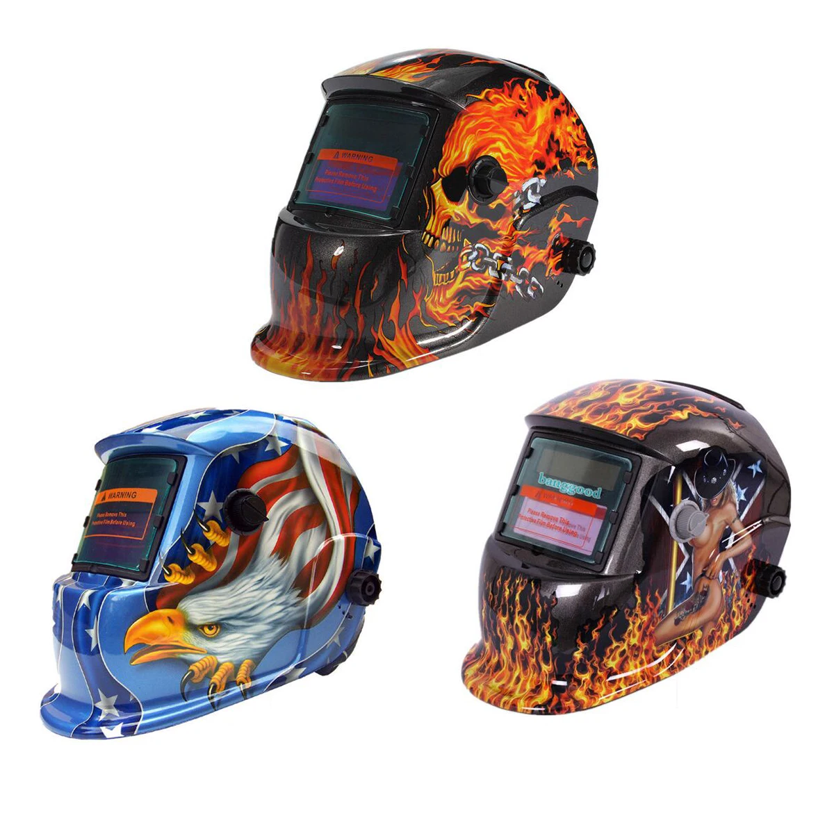 

Solar Auto Darkening Welding Helmet & 3 Lens Tig Mask Grinding Welder Mask UV/IR Welding Helmets 3 Modes For You Choose