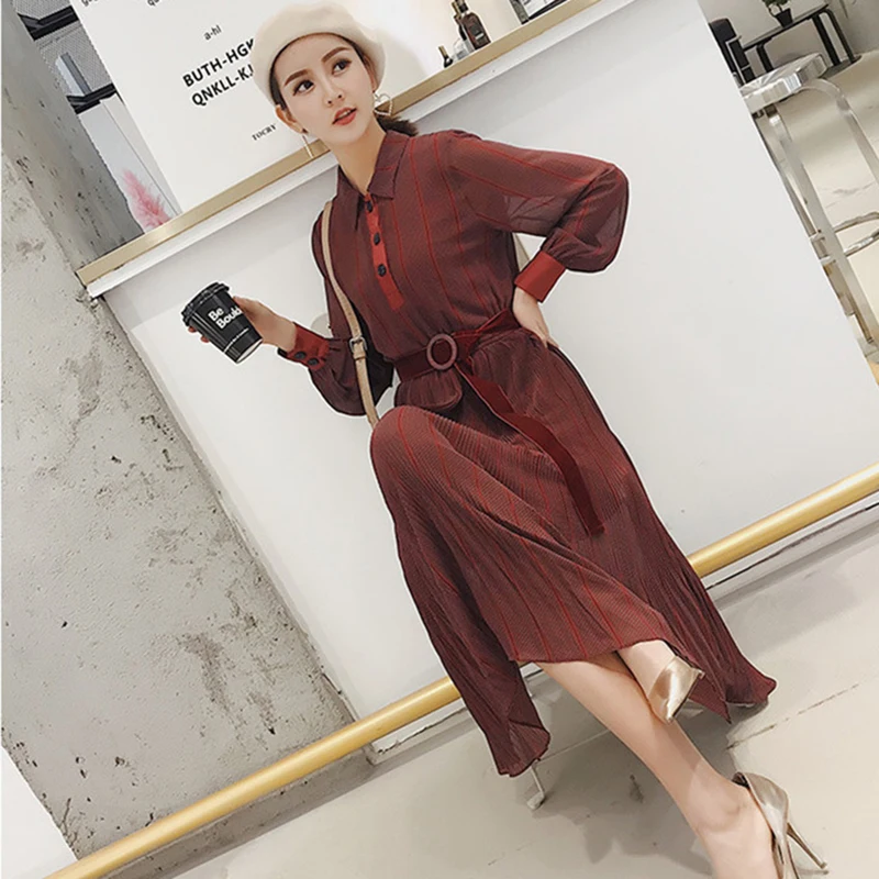 casual winter dunkelrot w168 herbst gedruckt frau dress basant chiffon pullover 2018 frauen langarm neue 0OPvNnymw8
