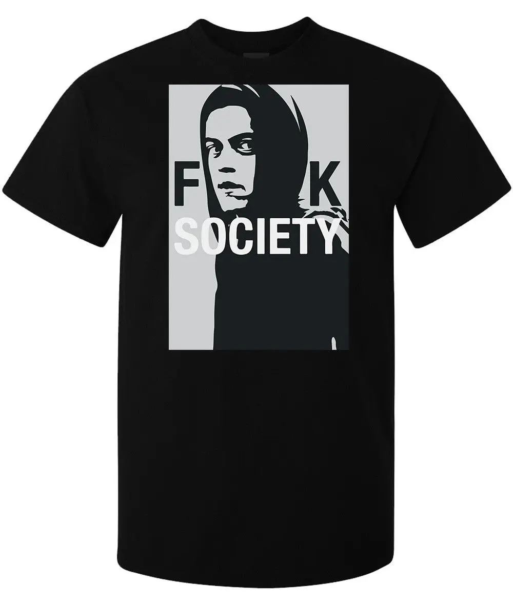 Mr Robot fuk society hacker Elliot art cyber tv series Мужская футболка черный топ крутая Повседневная