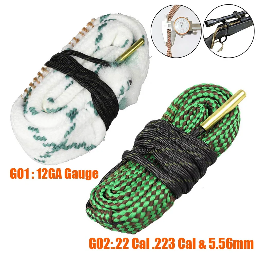 

Hunting Rifle Snake Rope Gun Cleaning .22 Cal .223 5.56mm Boresnake Cleaner Gun Rifle Cleaning Cord Kit