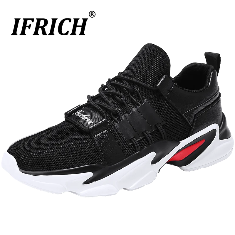 

Men Running Shoes Height Increasing Ifrich 2019 Summer Breathable Low Top Sport Trainers Anti Slip Cushioning Walking Sneakers
