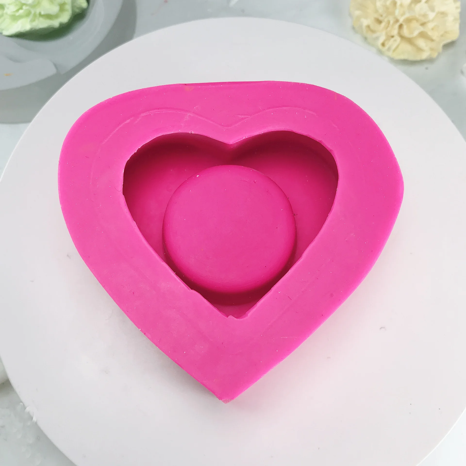 heart-shaped Candlestick silica gel mould aromatherapy plaster candle holder silicone mold