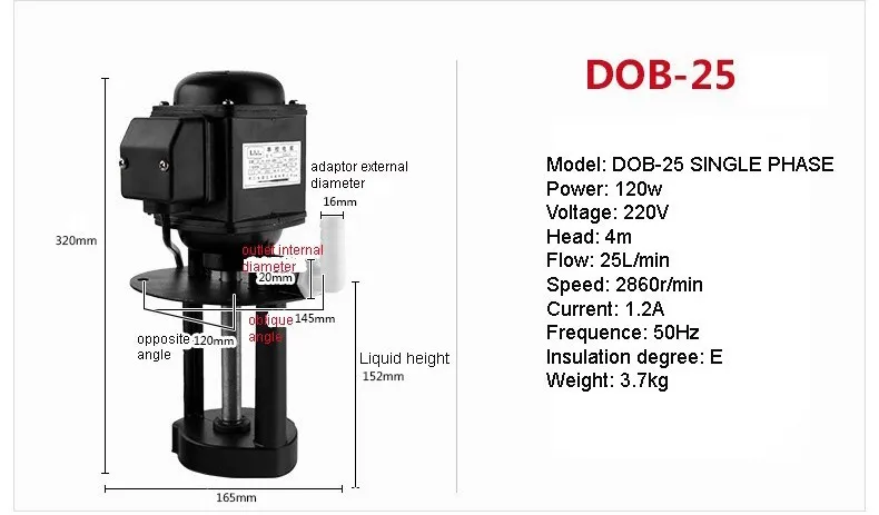 Китайский DOB-25/120 Вт 25л/мин шлифовальный станок масляный насос