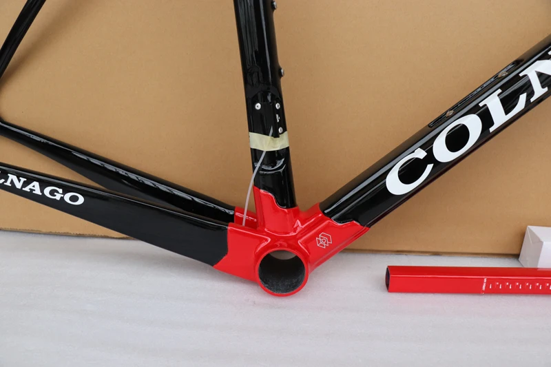 C649 Colnago C64 углеродная рама для T1100 углеродистая рама для дорожного велосипеда глянцевое покрытие черного и красного цвета с белым наклейка