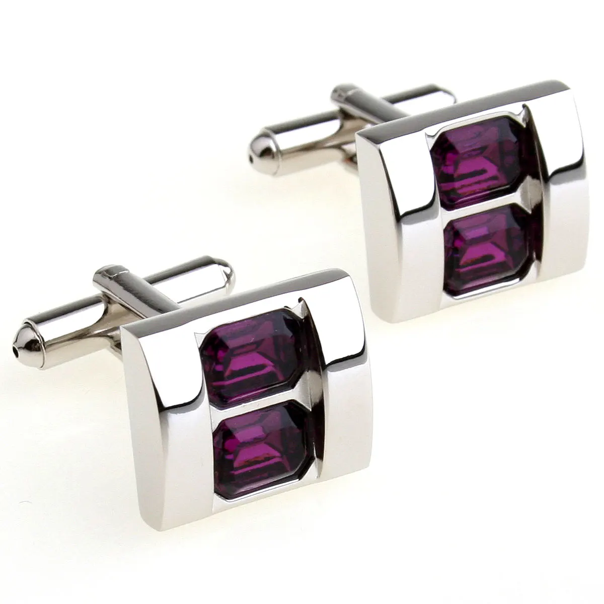 Запонки в розницу яркие черные фиолетовые Кристальные Квадратные запонки 156481 подарочная коробка