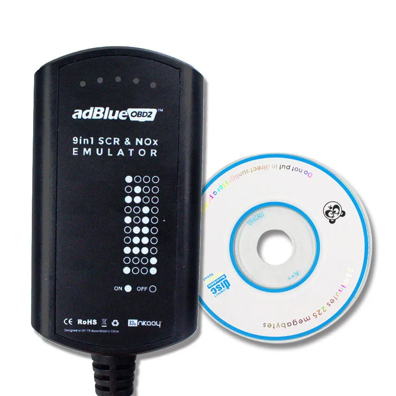 10 шт./лот Adblue 9 в 1 поддерживает EURO 4 & 5 с датчиком NOX Эмулятор коробка работает