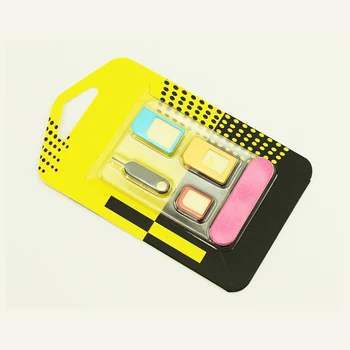 

High 5 in 1 Sim Card Adapters + Regular & Micro Sim + Standard SIM Card & Tools For iPhone 6 6s for 7 7plus Retail Box