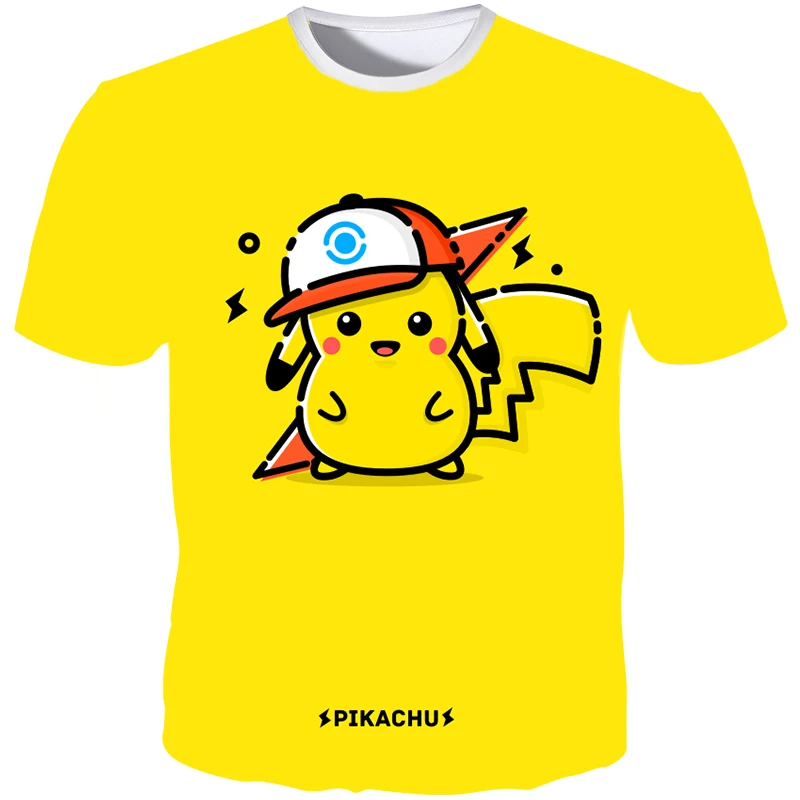 

Cloudstyle 2019 Summer New Anime T-Shirt Men Pokemon Pikachu 3D Printed Short Sleeves Fashion T Shirt Men Streetwear tshirt