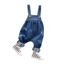 Джинсовый комбинезон для новорожденных мальчиков; детские брюки-комбинезон на подтяжках для маленьких девочек; Детские Свободные мешковатые джинсы; весна г