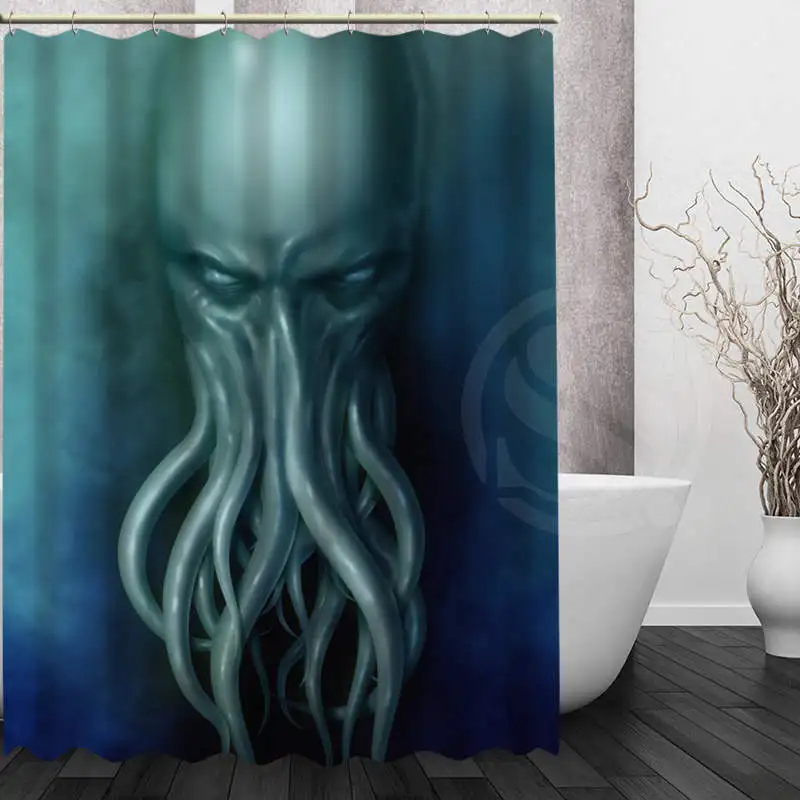 

Лучшая занавеска для душа в форме осьминога на заказ, занавеска для ванной, водонепроницаемая ткань для ванной комнаты, больше размеров WJY #14