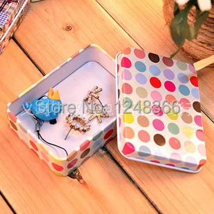 100 шт/партия, жестяной лист маленький креативный ящик для хранения флэш-карты коробка конфет подарок для девочек