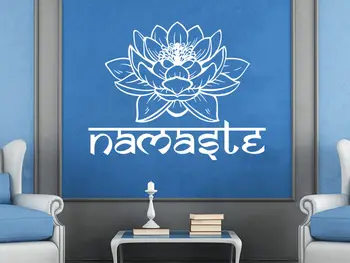 

Wall Decal Namaste Vinyl Sticker Decals Lotus Flower Yoga Buddha