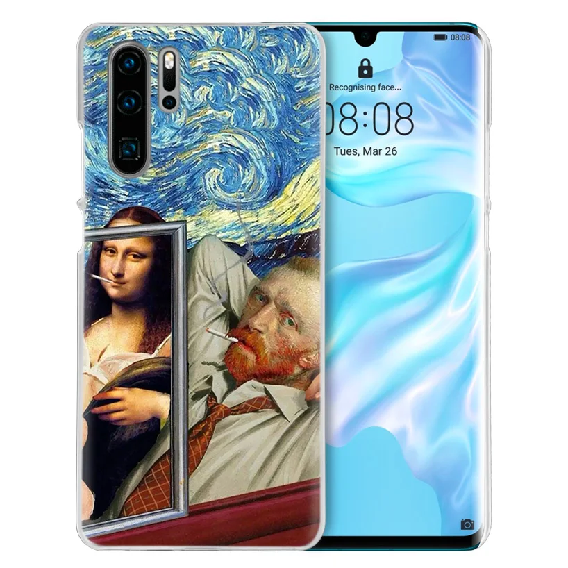 Забавный чехол Mona Lisa для huawei P20 P30 P Smart Nova 4 3i P10 P9 P8 mate 10 20 lite Pro Mini жесткий чехол для телефона из ПК