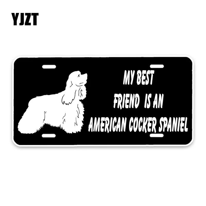 

YJZT 15*7.3CM My best friend is a American Cocker Spaniel Dog Car Bumper Window Waterproof PVC Sticker Decal C1-4648