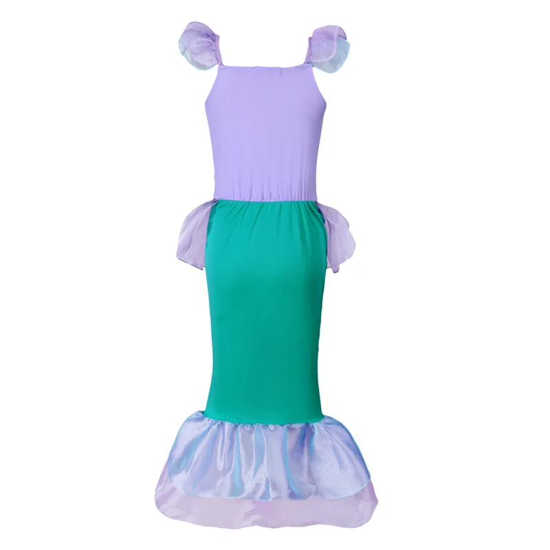 YOFEEL Girl Little Mermaid Dress Princess Ariel Costume Kids Petal Sleeve Gown Party Birthday Fantasy Cute Dresses for Child