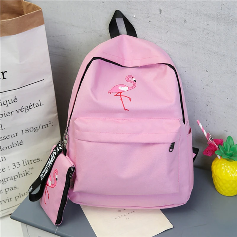 Брендовые женские рюкзаки, простой рюкзак с принтом фламинго для девочек-подростков, школьные сумки для ноутбука, Mochila